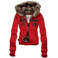 dames abercrombie fitch fur hooded outwear zip est 1892 rood Wholesale Website puxoc633